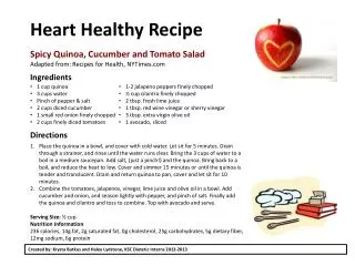 Heart Healthy Recipe