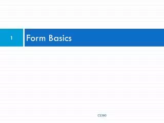 Form Basics