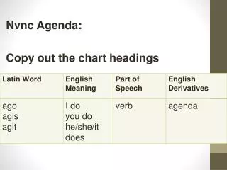 nvnc agenda copy out the chart headings