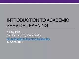 Introduction to academic service-learning