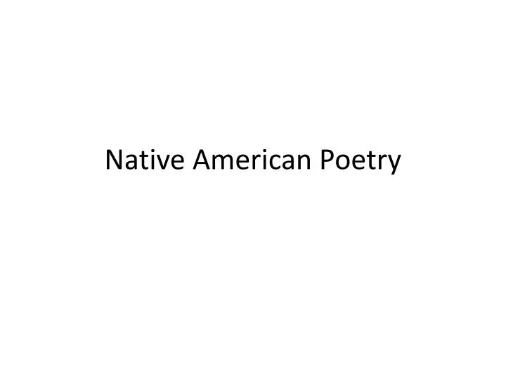native american poetry