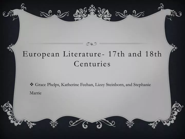 european literature 17th and 18th centuries