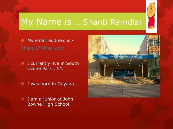 my name is shanti ramdial