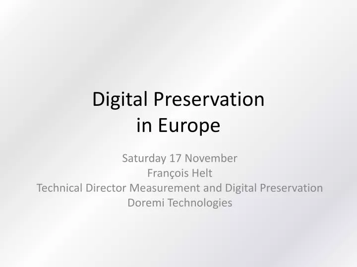 digital preservation in europe
