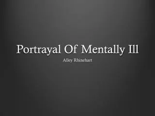 portrayal of mentally ill