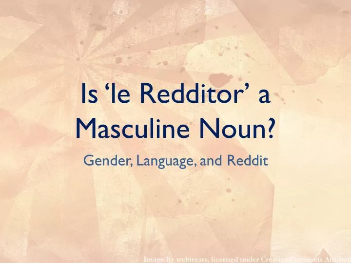 is le redditor a masculine noun