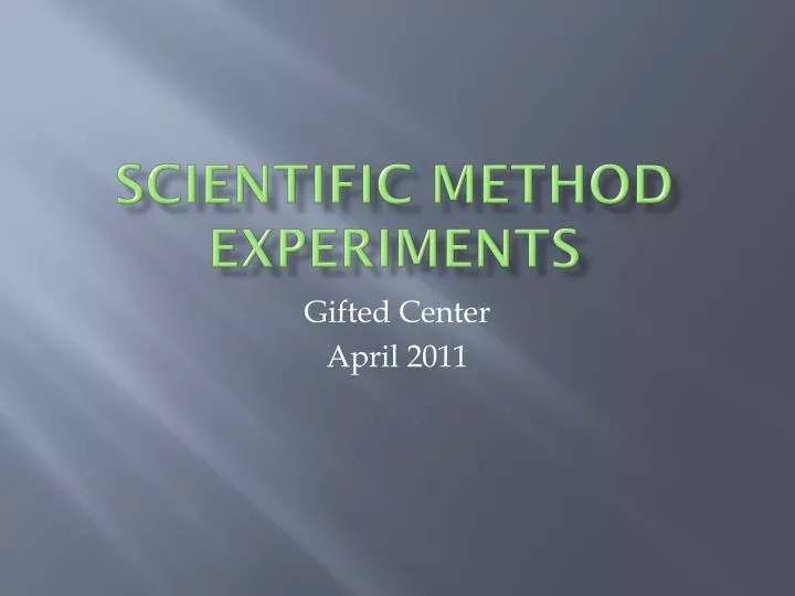 scientific method experiments