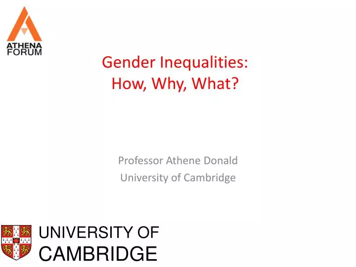 gender inequalities how why what