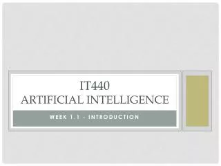 IT440 artificial intelligence