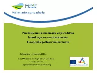 Urząd Marszałkowski Województwa Lubuskiego w Zielonej Górze Departament Infrastruktury Społecznej