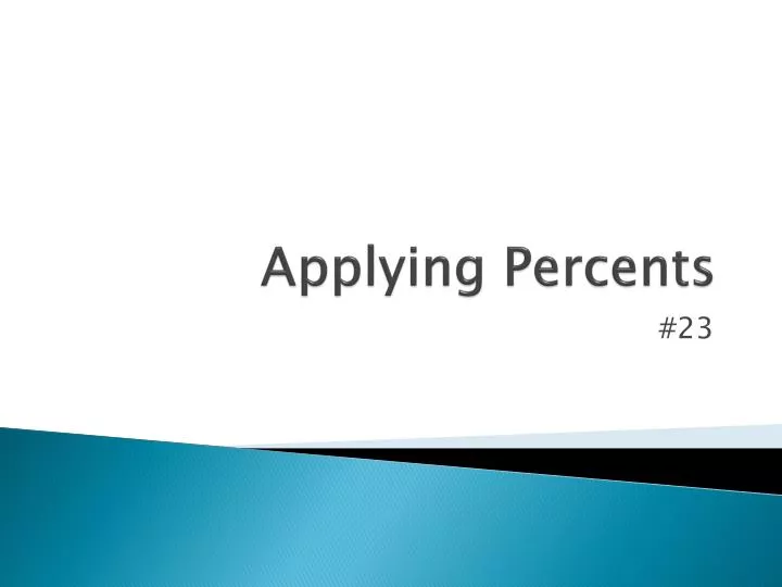applying percents