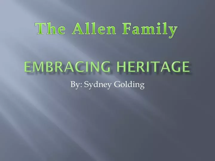 embracing heritage
