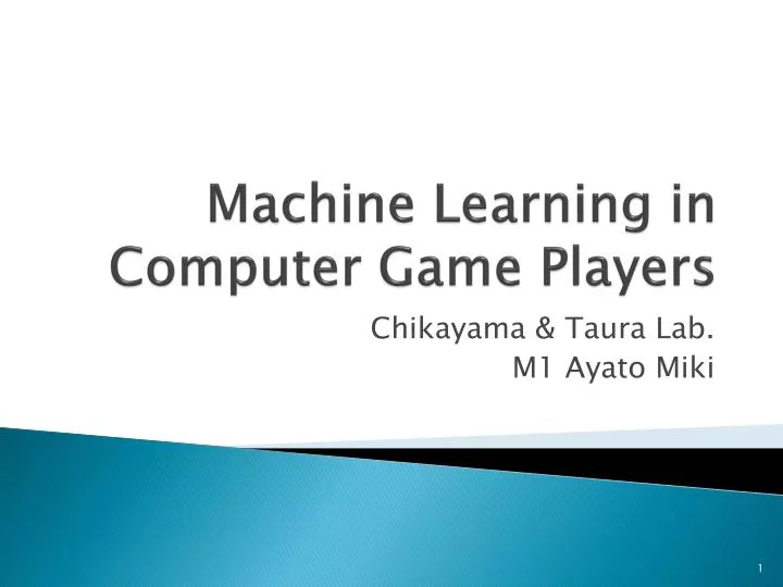 machine learning in computer game players