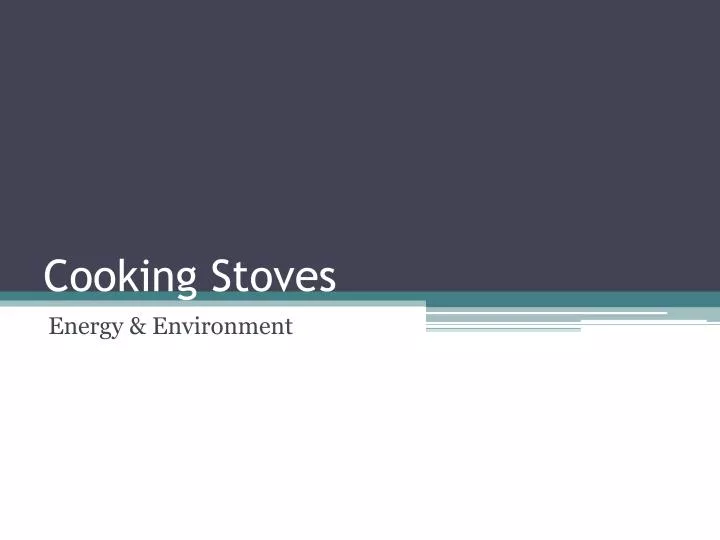 cooking stoves