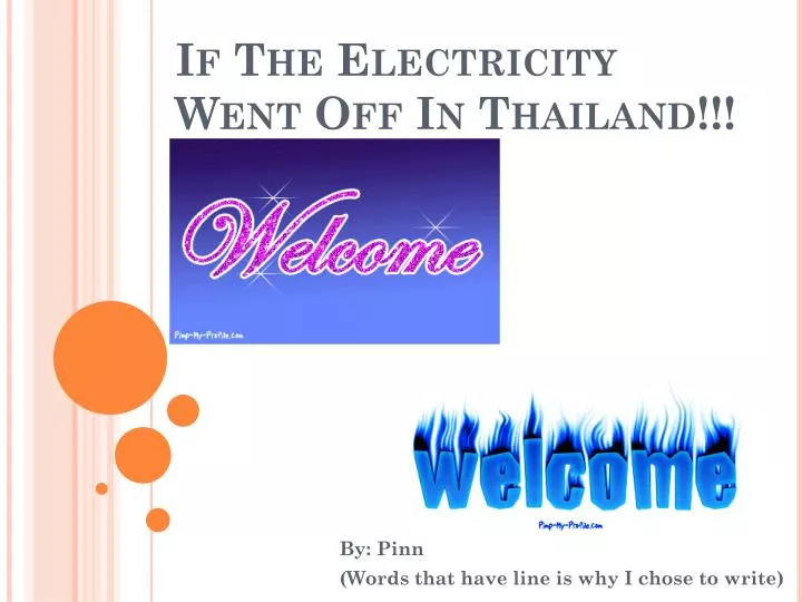 if the electricity went off in thailand