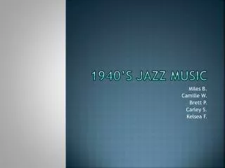 1940’s jazz music