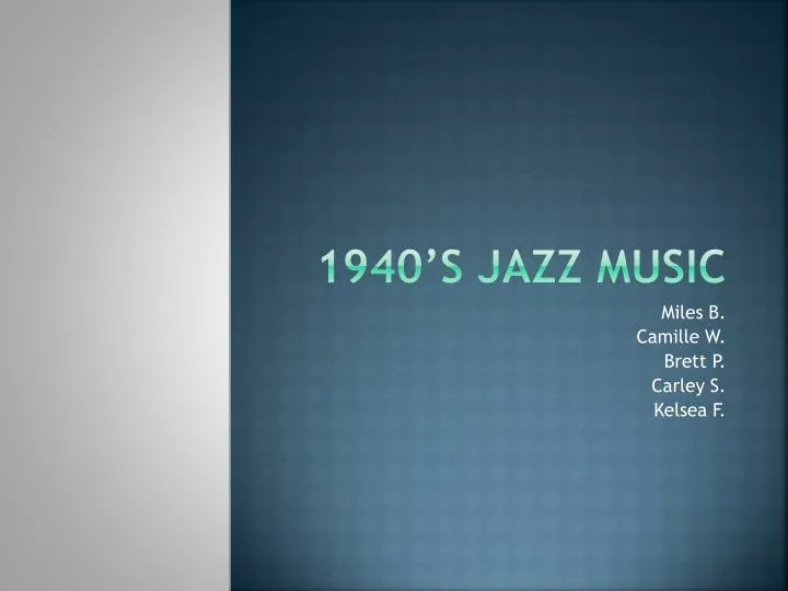 1940 s jazz music