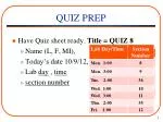 QUIZ PREP - slide 1