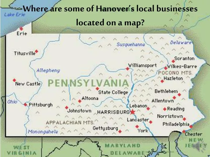 where are some of hanover s local businesses located on a map