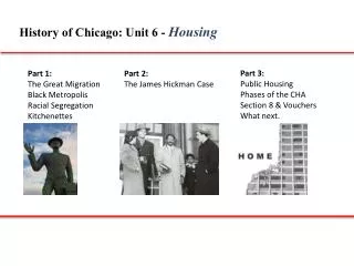 History of Chicago: Unit 6 - Housing