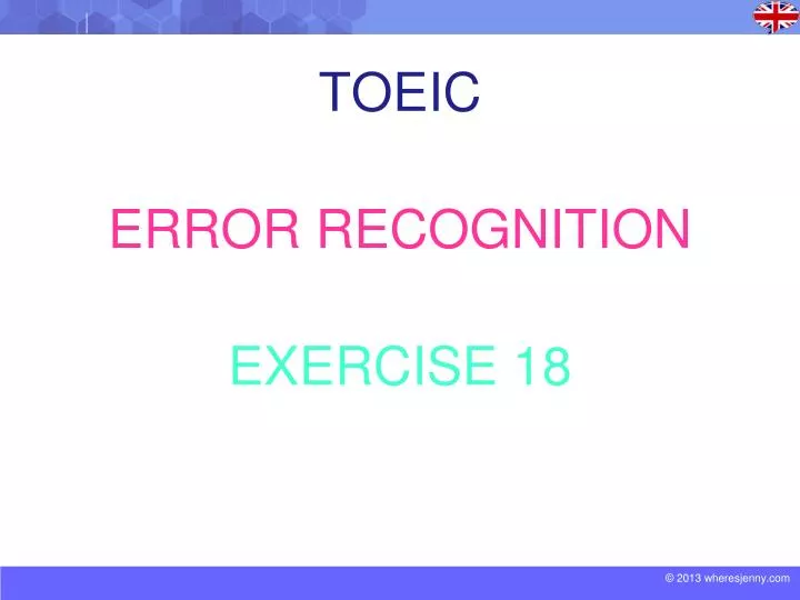 toeic error recognition exercise 18