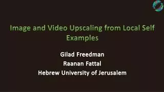 Image and Video Upscaling from Local Self Examples