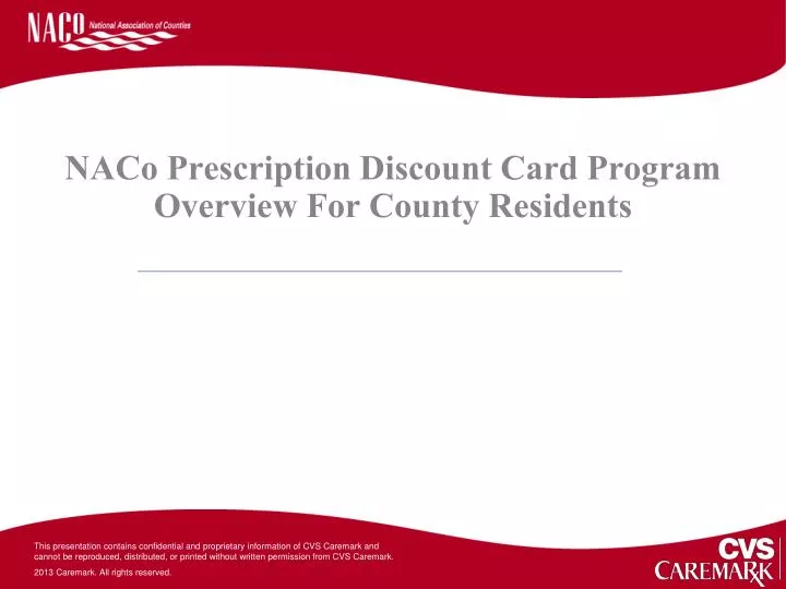 naco prescription discount card program overview for county residents