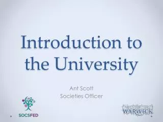 Introduction to the University
