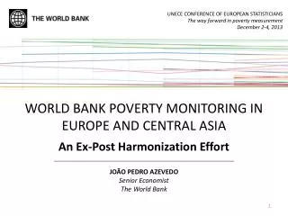 WORLD BANK POVERTY MONITORING IN EUROPE AND CENTRAL ASIA An Ex-Post Harmonization Effort