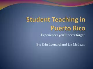 student teaching in puerto rico