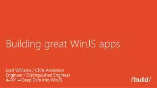 Building great WinJS apps