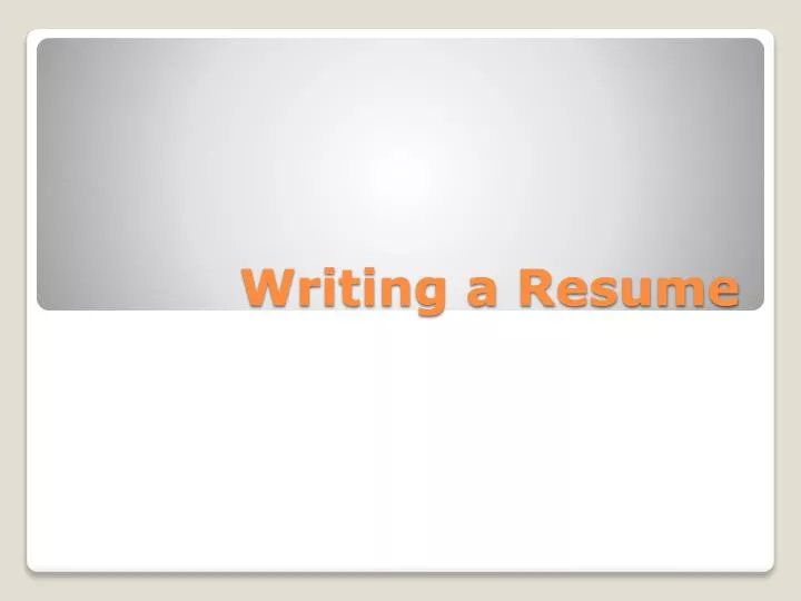 writing a resume