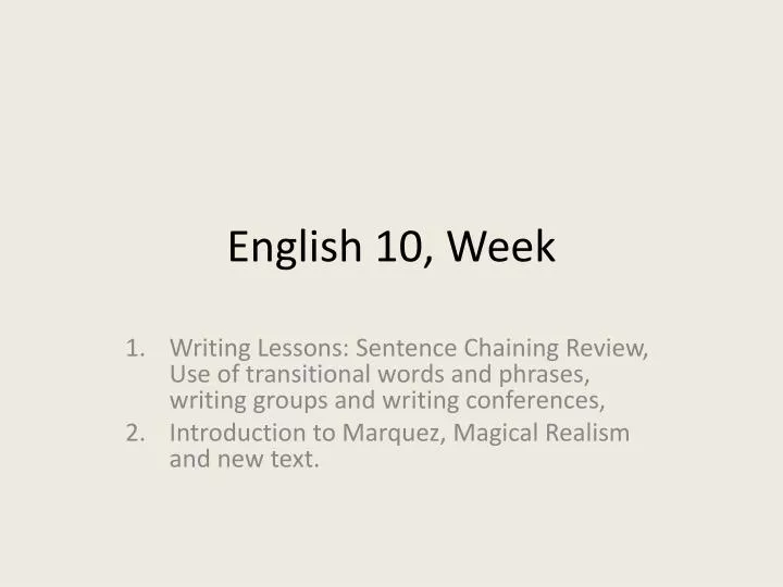 english 10 week