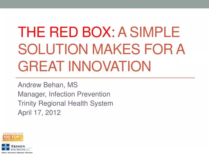the red box a simple solution makes for a great innovation