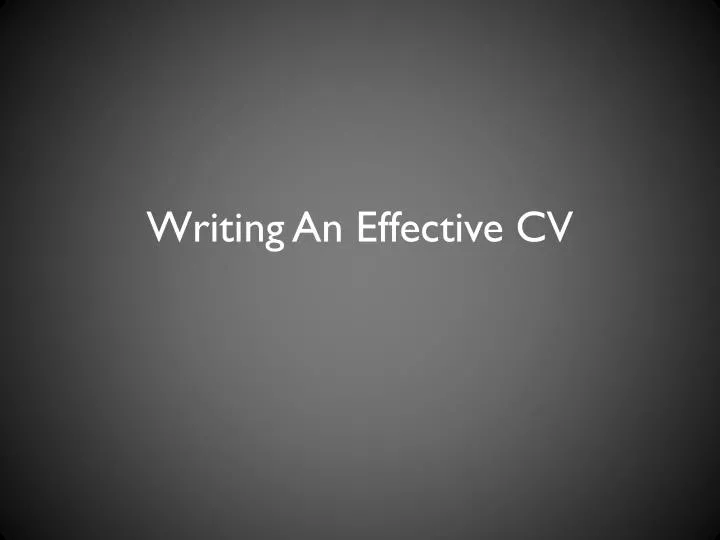 writing an effective cv