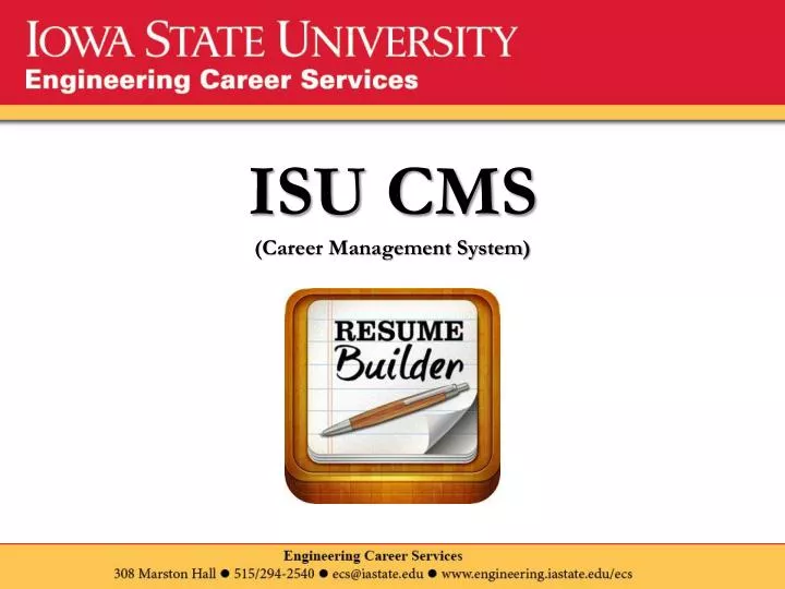 isu cms career management system