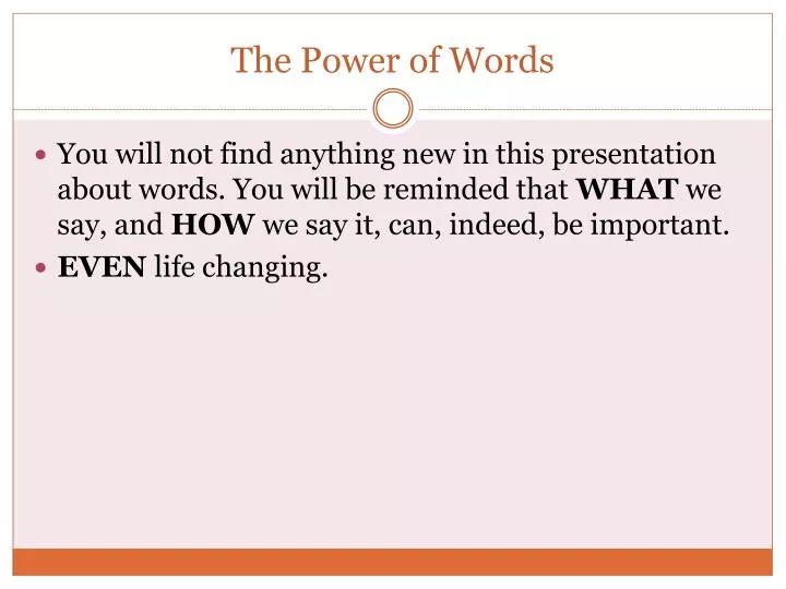 the power of words