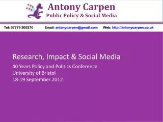 Research, Impact &amp; Social Media