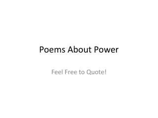 Poems About Power