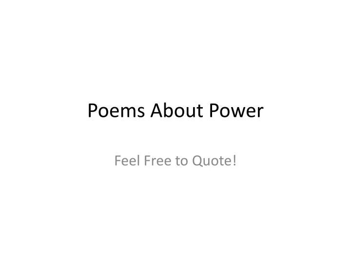 poems about power