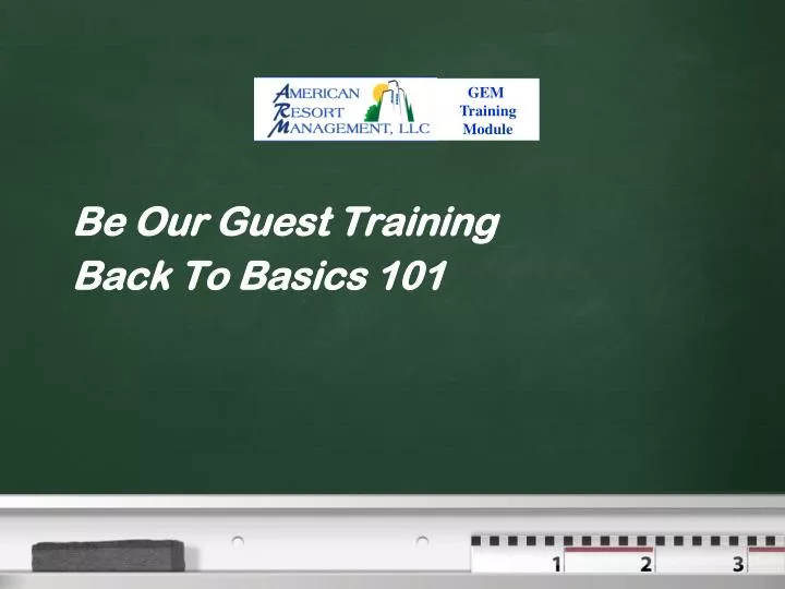 be our guest training back to basics 101