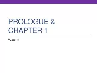 Prologue &amp; Chapter 1