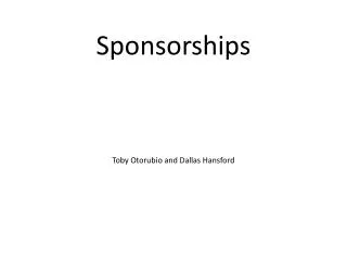 Sponsorships