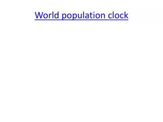 World population clock