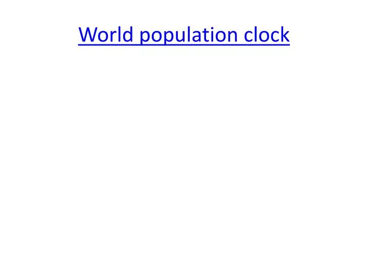world population clock