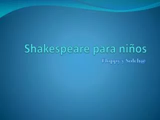 shakespeare para ni os