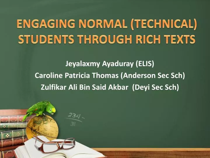 engaging normal technical students through rich texts