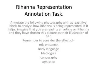 Rihanna Representation Annotation Task.