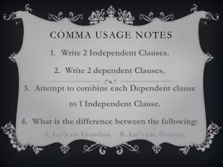 Comma Usage Notes