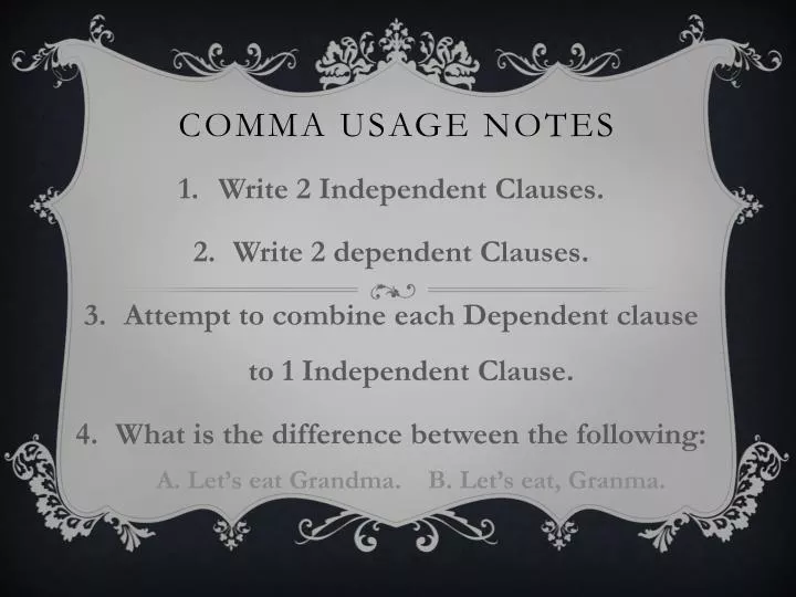 comma usage notes